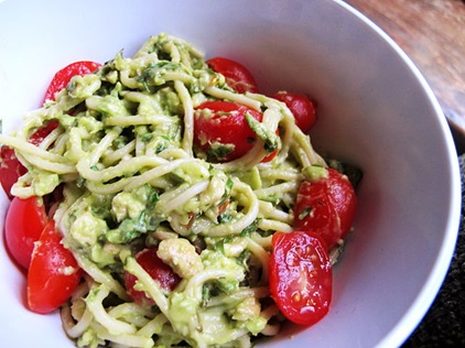 Recette Pasta with pesto and cherry tomatoes